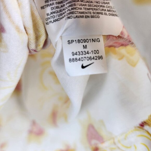 Nike Tee Cropped Tshirt Womens Floral Short Sleeve‎ Size M Crew Neck - Picture 7 of 9